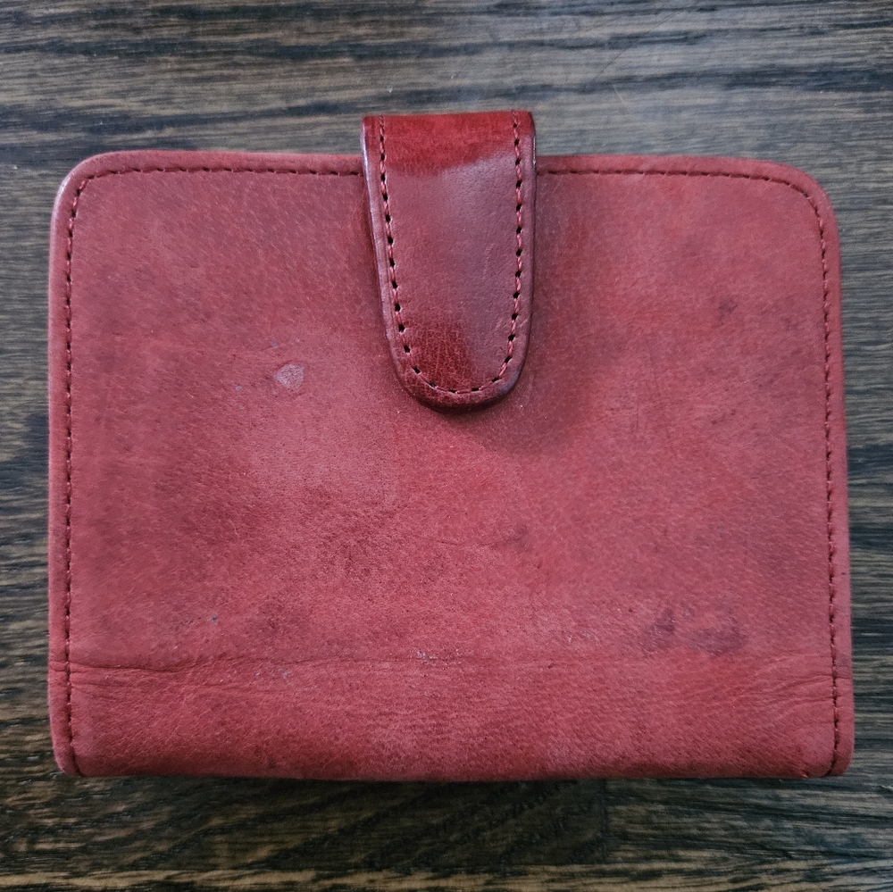 Coach Red Leather Mini Wallet